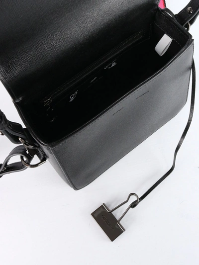 Shop Off-white Binder Flap Bag In Black/white