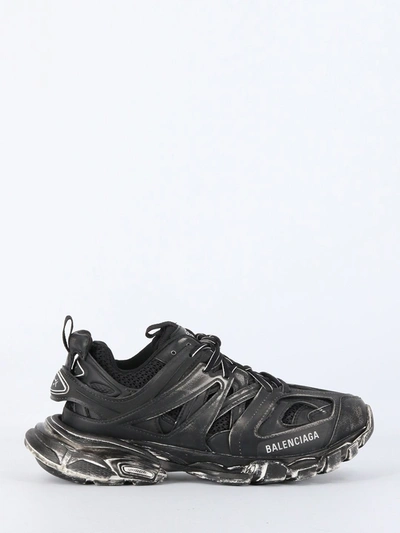 Shop Balenciaga Faded Black Track Sneakers
