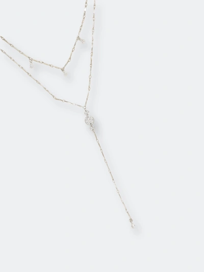 Shop Ettika Carmine Layered Crystal Lariat Necklace In White
