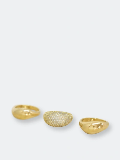 Shop Ettika Timeless Glamour 18k Gold Plated Ring Set