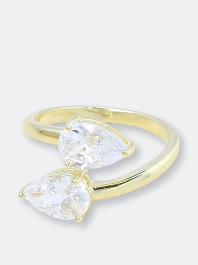 Shop Ettika Crystal Teardrop Wrap Ring In Gold