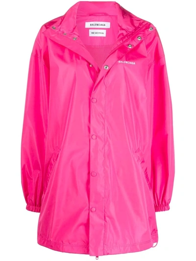 Shop Balenciaga Logo-print Rain Jacket In Rosa