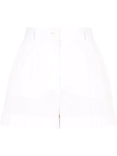 Dolce & Gabbana High-waisted Tailored Shorts In Weiss