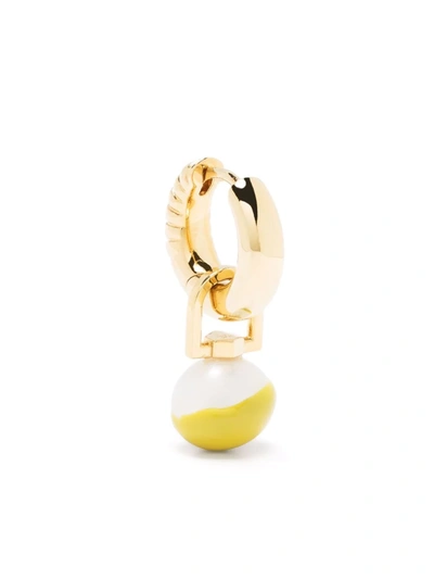 Shop Maria Black Samba Avocado Huggie Earring In Gold