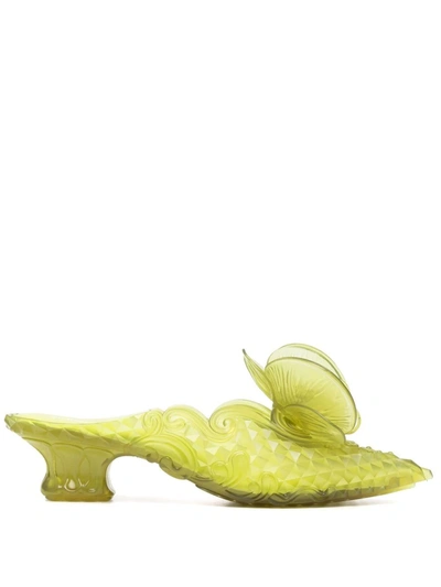 Y/project Green Melissa Edition Floral Point Mules In Grün