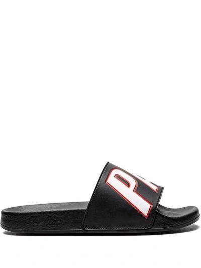 Shop Palace Logo-patch Rubber Slides In Black