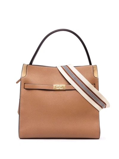 Tory Burch Lee Radziwill Double Tote Bag In Braun