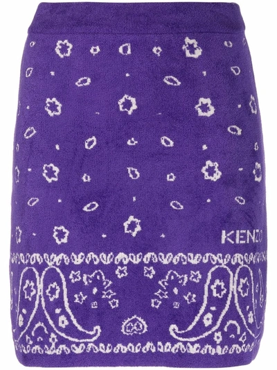 Shop Kenzo Paisley-knit A-line Skirt In Violett