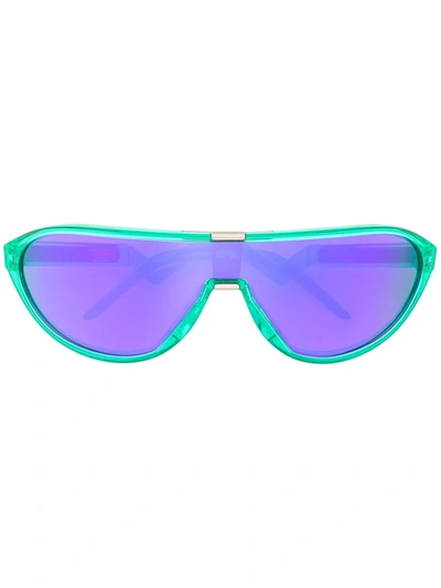 Shop Oakley Cmdn Mask-frame Sunglasses In Green