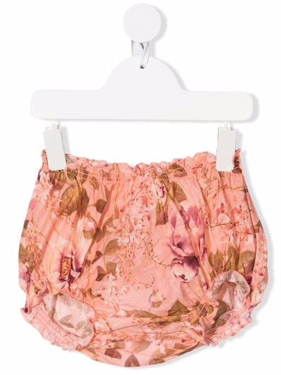 Shop Zimmermann Rosa Peony Floral-print Shorts In Pink