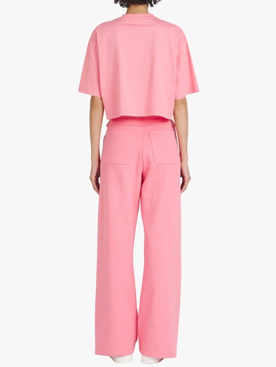 Shop Balmain Cropped Salmon Pink T-shirt