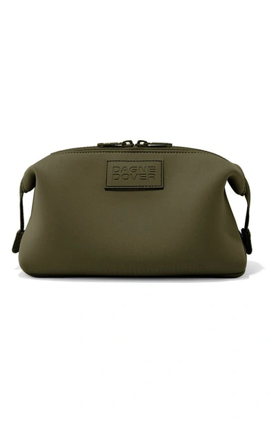 Shop Dagne Dover Hunter Large Neoprene Toiletry Bag In Dark Moss