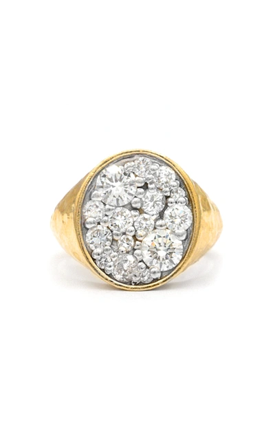 Shop Octavia Elizabeth Women's 18k Yellow Gold Diamond Signet Ring