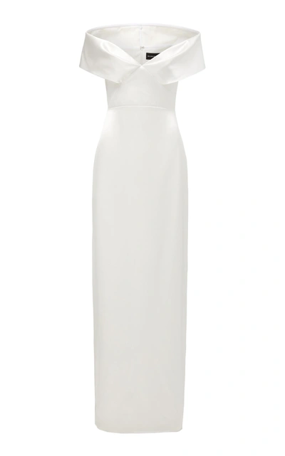 Shop Brandon Maxwell Women's Off-the-shoulder Silk Gown In White