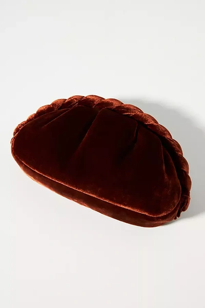 Shop Loeffler Randall Hariet Velvet Clutch In Brown