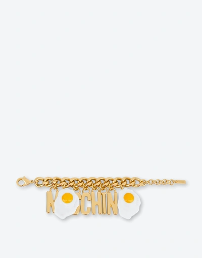 Shop Moschino Kettenarmband Eggs Lettering In Gold