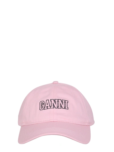 Shop Ganni Baseball Cap In Pink