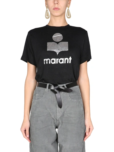 Shop Isabel Marant Étoile "zewel" T-shirt In Black