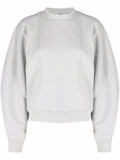 Shop Agolde Mock-neck Cotton Sweatshirt In Grau