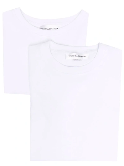 Shop Victoria Beckham Logo Patch Organic Cotton T-shirt In Weiss