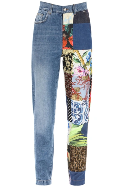 Shop Dolce & Gabbana Multicolor Patchwork Jeans
