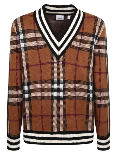 Shop Burberry Cashmere Jumper In Brown