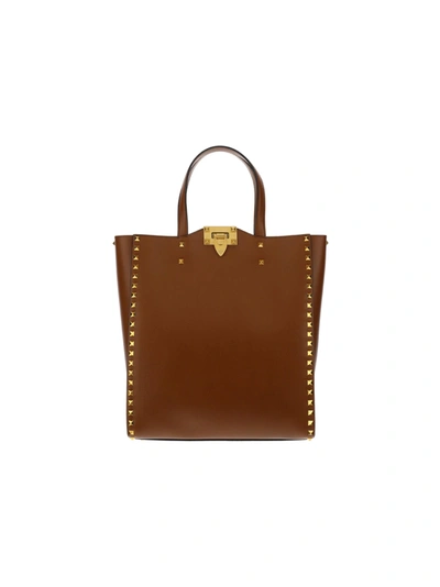 Shop Valentino Tote Bag In Tan Brown/sabbia