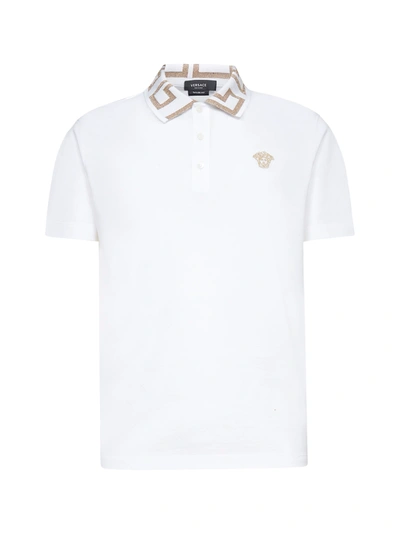 Shop Versace Polo Shirt In White