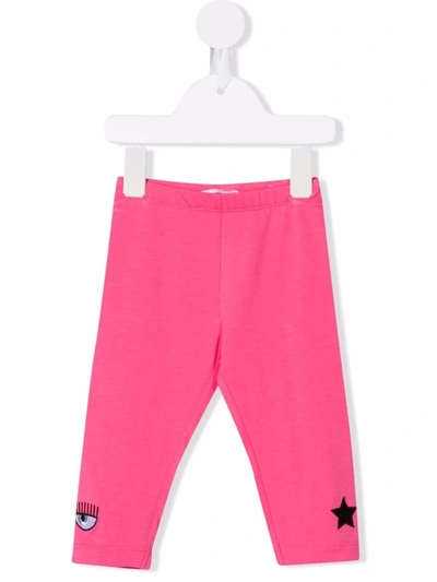 Shop Chiara Ferragni Pink Leggings With Print