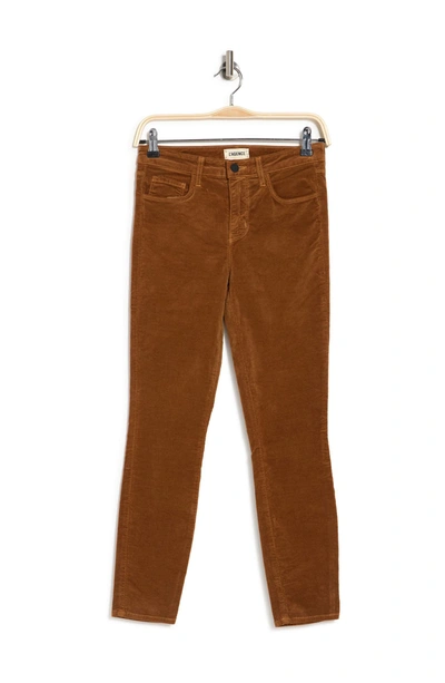Shop Lagence Margot Velvet Crop Skinny Jeans In Dark Copper