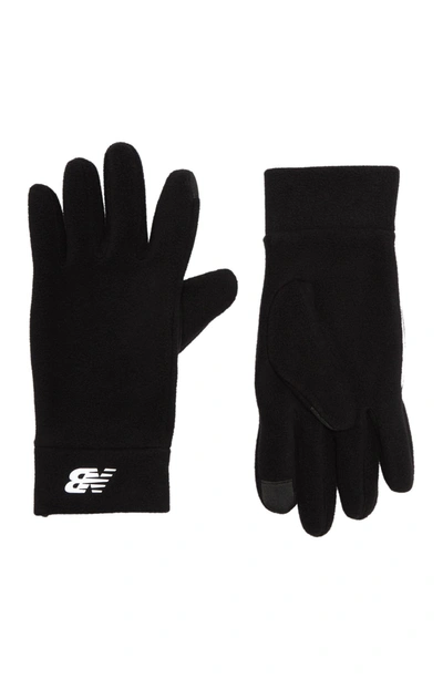 Shop New Balance Heavyweight 2-sided Fleece Gloves In Black