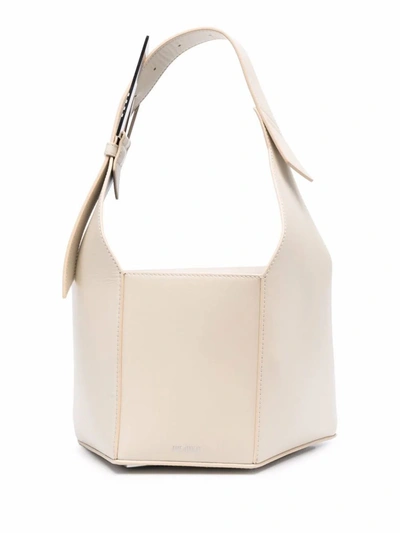Shop Attico The  Women's Beige Leather Shoulder Bag