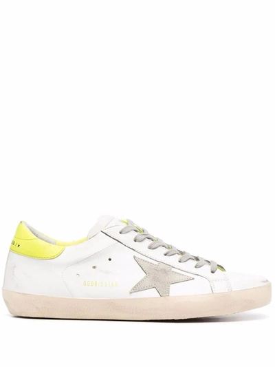 Shop Golden Goose Men's White Leather Sneakers