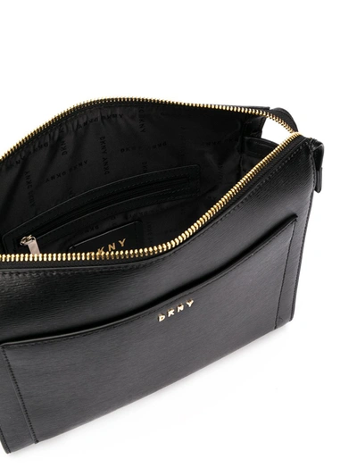 Shop Dkny Bryant Leather Crossbody Bag In Black