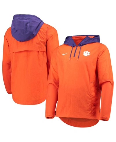 Shop Nike Men's Orange, Purple Clemson Tigers Player Quarter-zip Jacket In Orange/purple