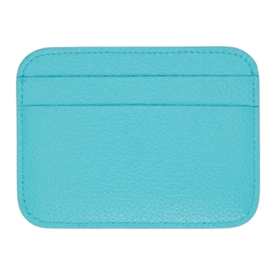 Shop Balenciaga Blue Cash Card Holder In 4890 Azur/white