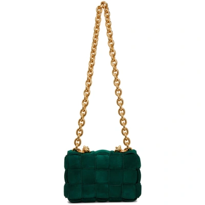 Shop Bottega Veneta Green Suede Chain Cassette Bag In 3041 Emeral
