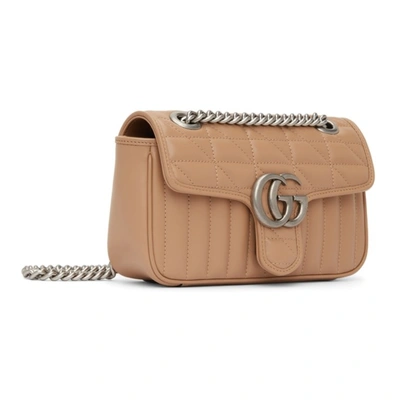 Shop Gucci Beige Mini Gg Marmont 2.0 Shoulder Bag In 2754 Camelia/camelia