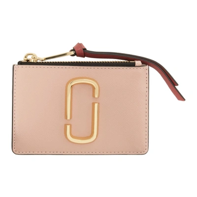 Shop Marc Jacobs Pink 'the Snapshot' Top-zip Card Holder In 666 New Ros