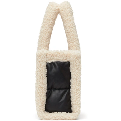 Shop Stand Studio Black & Off-white Quilted Small Liz Tote In 89100 Black/off Whit