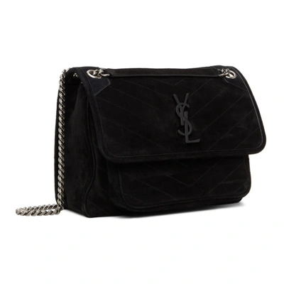 Shop Saint Laurent Black Suede Medium Niki Bag In 1000 Nero/nero