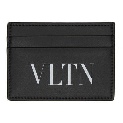 Shop Valentino Small Vltn Card Holder In 0no Nero/bianco
