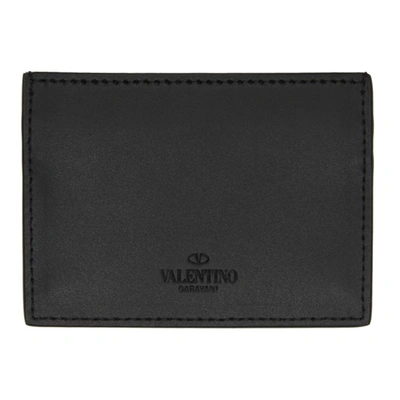 Shop Valentino Small Vltn Card Holder In 0no Nero/bianco