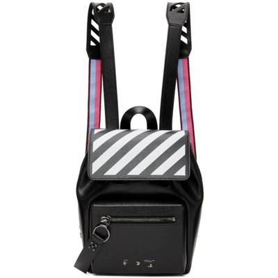 Shop Off-white Leather Diag Backpack In Black White