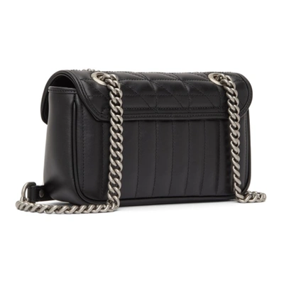 Shop Gucci Black Mini Gg Marmont 2.0 Shoulder Bag In 1000 Black/black/bla