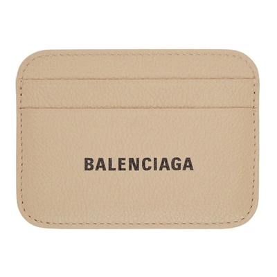 Shop Balenciaga Beige Cash Card Holder In 2760 Ltbeige/black