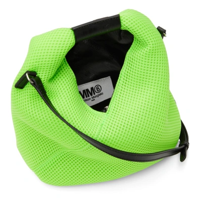 Shop Mm6 Maison Margiela Mesh Mini Triangle Crossbody Bag In H8775 Acid Green