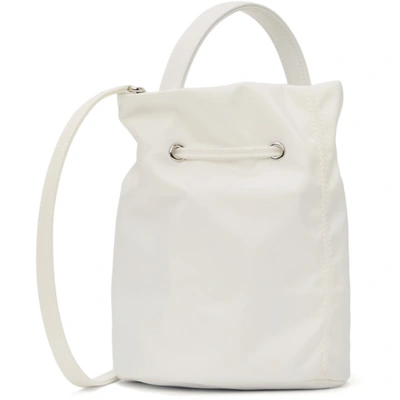 Shop Balenciaga White Xs Wheel Drawstring Bucket Bag In 9060 White