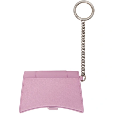 Shop Balenciaga Pink Hourglass Card Holder In 5303 Lilac