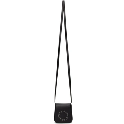 Shop Stella Mccartney Mini Logo Shoulder Bag In 1000 Black